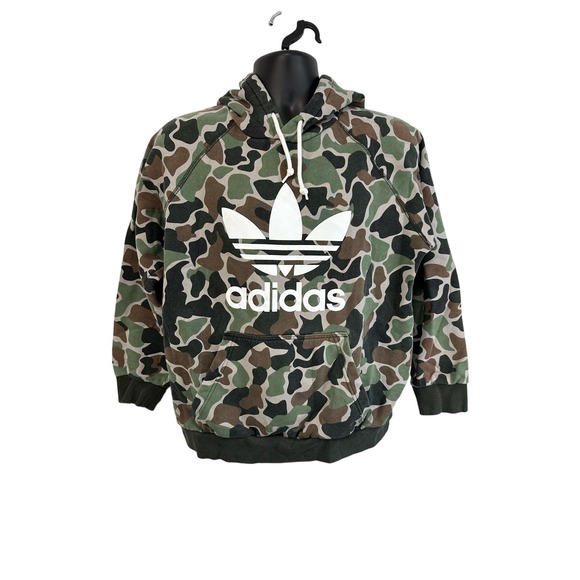 adidas Other - Adidas Camo Big Trefoil Logo Hoodie Pullover Size Large